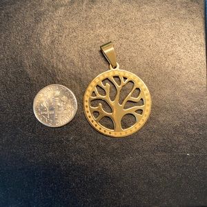 Yellow Gold overlay Tree of life pendant